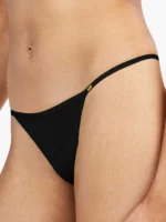 COMPLETO INTIMO DONNA GISELA NERO TRIANGOLO IN MICROFIBRA CON PIZZO INTORNO E BRASILIANA - immagine 6