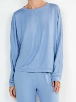 PIGIAMA DONNA GISELA MAGLIA E PANTALONE AZZURRO IN LEGGERO CORAL - immagine 4
