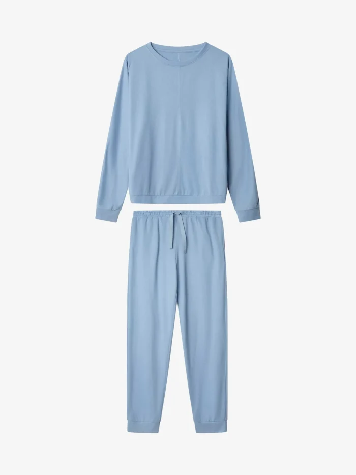 PIGIAMA DONNA GISELA MAGLIA E PANTALONE AZZURRO IN LEGGERO CORAL - immagine 6