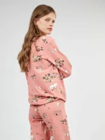 PIGIAMA DONNA GISELA IN COTONR ROSA CON MICROSTAMPE SNOOPY - immagine 4