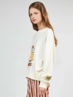 PIGIAMA DONNA GISELA IN COTONE MAGLIA BIANCA SNOOPY CON PANTALONE A RIGHE - immagine 2