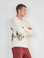 PIGIAMA UOMO GISELA IN COTONE SNOOPY CON PANTALONE STAMPATO COLOR BORGOGNA - immagine 5