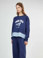 PIGIAMA DONNA GISELA SNOOPY BLU CON EFFETTO CAMICIA E PANTALONE LARGO - immagine 6