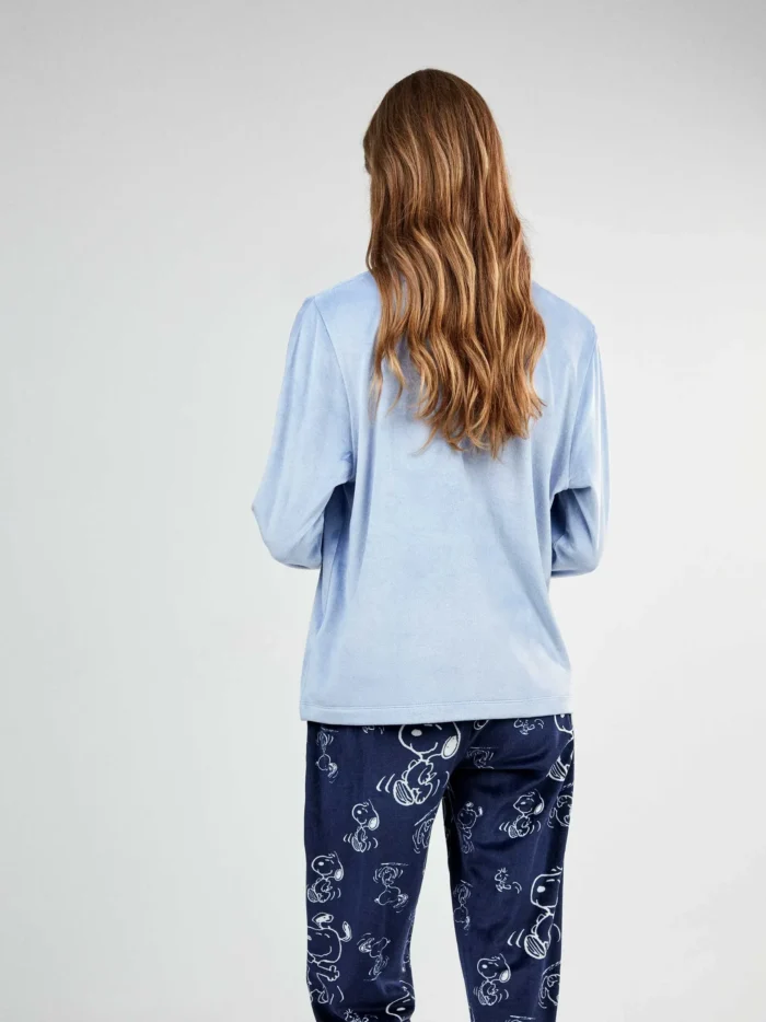 PIGIAMA DONNA GISELA SNOOPY IN CORAL AZZURRO E BLU - immagine 4