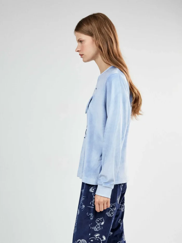 PIGIAMA DONNA GISELA SNOOPY IN CORAL AZZURRO E BLU - immagine 5