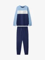 PIGIAMA UOMO GISELA IN COTONE SNOOPY MAGLIA AZZURRA, BLU E BIANCA E PANTALONE BLU - immagine 5