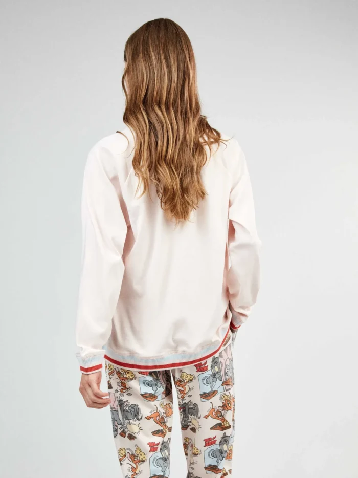 PIGIAMA DONNA GISELA TOM & JERRY IN COTONE MAGLIA BIANCA E PANTALONE STAMPATO - immagine 4