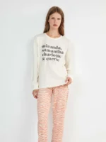 PIGIAMA DONNA GISELA SEX & THE CITY PANTALONE ZEBRATO ROSA E MAGLIA BIANCA CON NOMI - immagine 4
