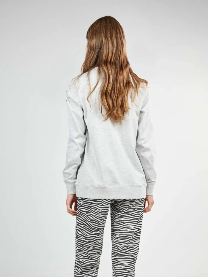 PIGIAMA DONNA GISELA IN COTONE SEX & THE CITY PANTALONE ZEBRATO NERO E MAGLIA GRIGIA - immagine 4